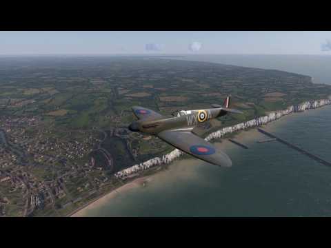 IL-2 Cliffs of Dover | Spitfire Mk.IIa Vs Bf-109 E-3 | Flight over Dover