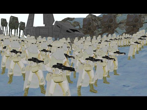 Snowtrooper Army Deploys on HOTH! - Men of War: Star Wars Mod Battle Simulatorr