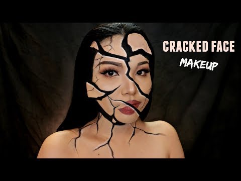 face painting with a cracked look halloween special by juno