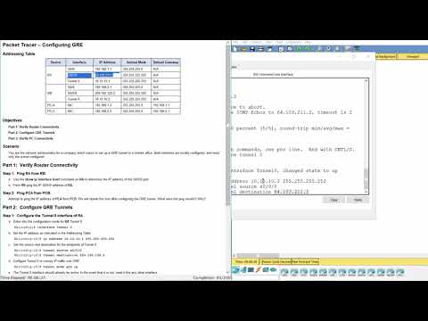 [CCNA v6] Packet Tracer 3.4.2.4 Configuring GRE