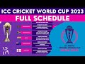 ICC World Cup 2023 Schedule ODI World Cup 2023 Schedule After The Qualifiers