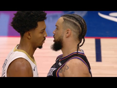 Dillon Brooks & Trey Murphy III getting into it 👀