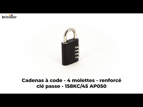 Cadenas à code - 4 molettes - renforcé -  clé passe - 158KC/45 AP050 ABUS