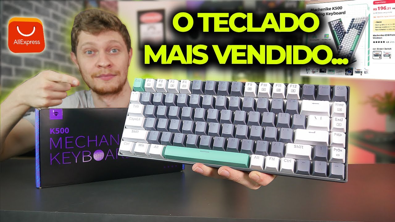 TODO MUNDO QUER ESSE TECLADO! TECLADO K500 DO ALIEXPRESS POR R$200! PORQUE TODOS GOSTAM DELE? K500