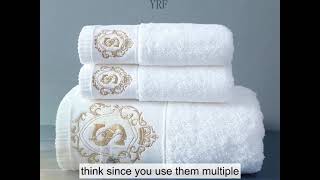 YRF-Cotton Hotel Towels,Ensembles de serviettes de bain 100% coton 600 g/m²,Ex serviettes d'hôtel