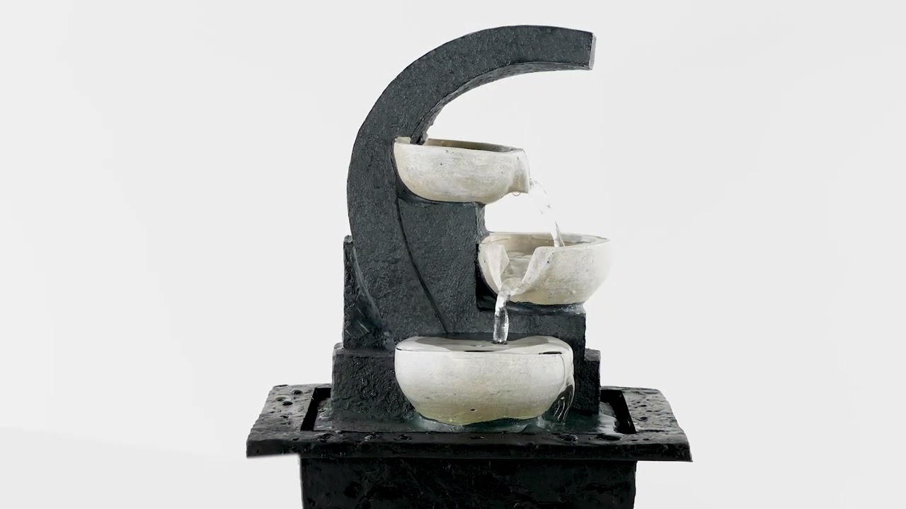 Tabletop Indoor White Bowls Fountain Led