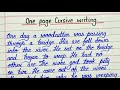 Cursive writing || One page cursive english writing practice