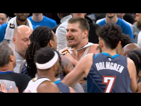 Nikola Jokic SO HEATED with OKC after Lu Dort cheap shot and Dort gets ejected