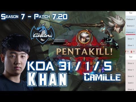 LZ Khan CAMILLE vs MORDEKAISER Top - Patch 7.20 KR Flex Rank