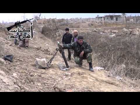 استهداف مطار دير الزور العسكري بقذائف الهاون من قبل كتائب أهل بدر