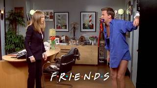 Rachel Catches Chandler Half-Naked and Handcuffed at Her Office | Friends