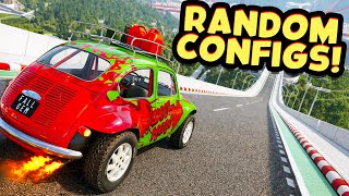 Which Randomly Generated Car Config Can Fly The Furthest On Car Jump Arena? PART 13 - BeamNG Drive