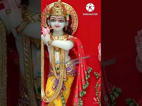 Painted hindu white marble lord krishna statue, home, size: ...