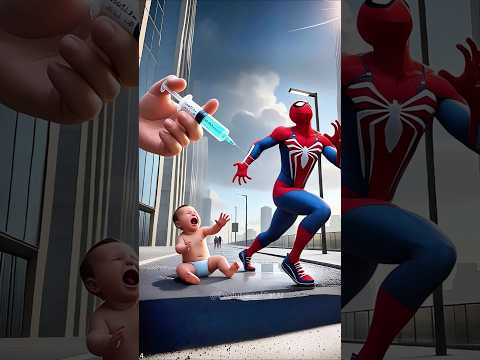 Evolution of spider man Watch out!, don't leave baby alone.Baby crying. #cat #spiderman