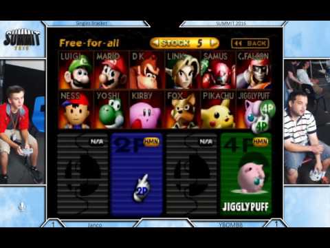 Summit 2016 - Janco (PikaChu Kirby) Vs YBOMBB (Yoshi, Puff, Falcon)  - SSB Singles Bracket