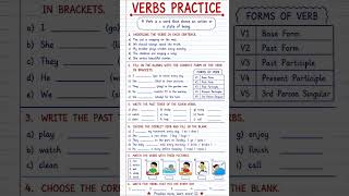 Verbs Practice ✍️ | English Grammar Worksheet