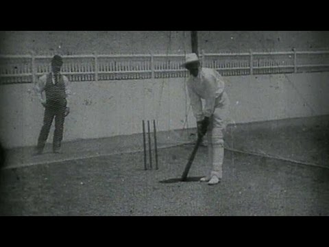 Prince Ranjitsinhji Practising Batting at the Nets (1897) - Oldest surviving cricket film