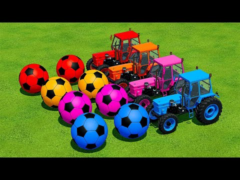 FIAT TRACTORS vs COLORED SOCCER BALLS - Farming Simulator 22