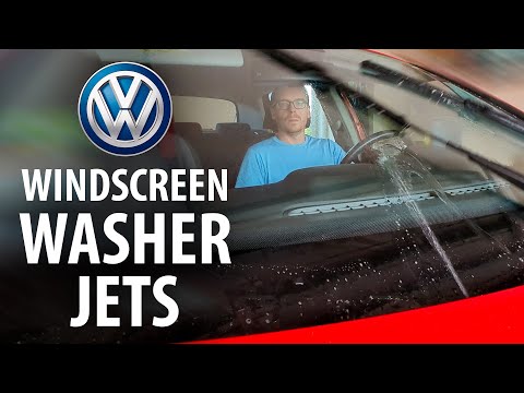 VW windscreen washer jets, blocked: removing, cleaning, adjusting, refitting
