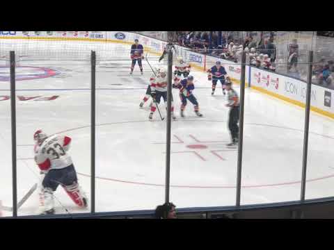 Ross Johnston vs. Josh Brown October 12 2019 Panthers at Islanders