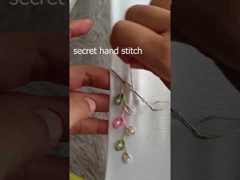 simple embroidery lace design by secret hand stitch  #shortvideo #handembroidery