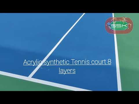 Synthetic acrylic tennis court