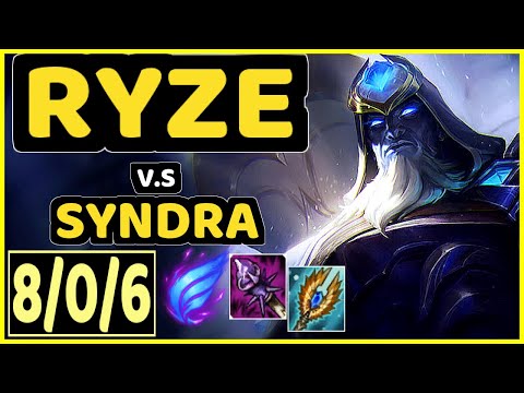 BLUE (RYZE) vs SYNDRA - 8/0/6 KDA MID CHALLENGER GAMEPLAY - EUW