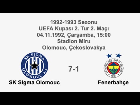SK Sigma Olomouc 7-1 Fenerbahçe [HD] 04.11.1992 - 1992-1993 UEFA Cup 2nd Round 2nd Leg