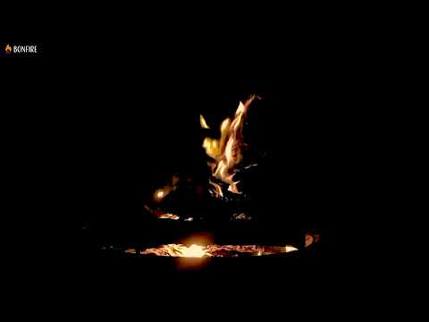 Night Campfire in the Dark Background Video 🔥12 Hours Crackling Fire Sounds & Black Screen for Sleep