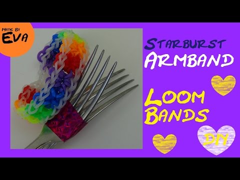 Make your own Rainbow Loom Starburst Bracelet WITHOUT A LOOMBOARD | DIY Loom Bracelet with a Fork