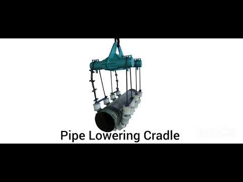 Pipe lowering cradle with polyurethane coated