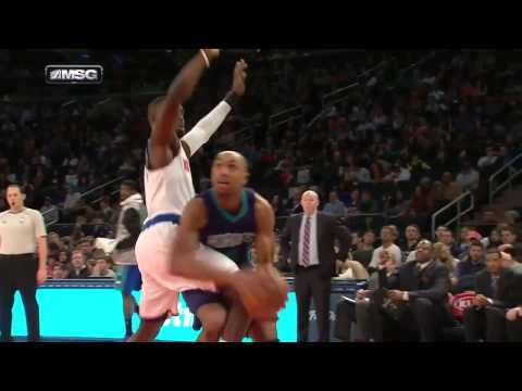 Cole Aldrich Block Gerald Henderson Hornets vs Knicks January 10, 2015 NBA