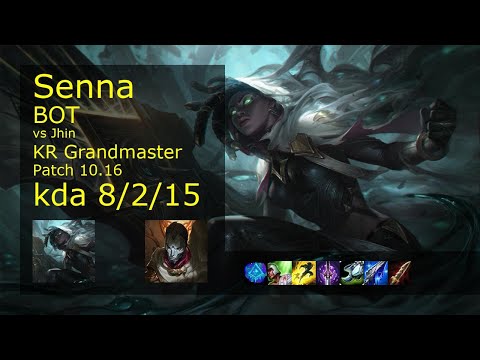 Senna ADC & Tahm Kench vs Jhin & Pantheon - KR Grandmaster 8/2/15 Patch 10.16 // [롤] 세나 vs 진