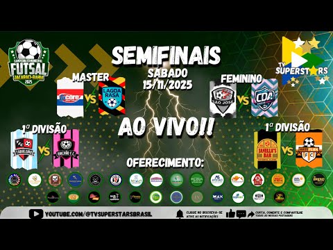 15/11 - CAMPEONATOS DE FUTSAL DE JACARACI 2025 - SEMIFINAIS CARREGADAS DE TENSÃO NESTA TRANSMISSÃO!!