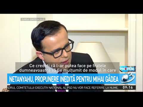 Netanyahu, propunere inedită pentru Mihai Gâdea. Ce a declarat premierul israelian