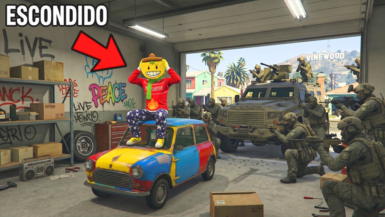 JUEGO AL ESCONDITE CON COCHES Y ME MUERO DE NERVIOS - GTA 5 ONLINE