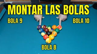 COMO MONTAR LAS BOLAS EN POOL Bola 8 Bola 9 y Bola 10 Tutorial rápido