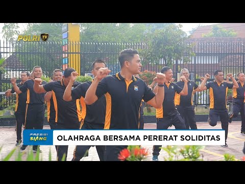 KAPOLRES NGAWI PIMPIN OLAHRAGA BERSAMA MENJAGA KEBUGARAN &amp; PERERAT KEKOMPAKAN
