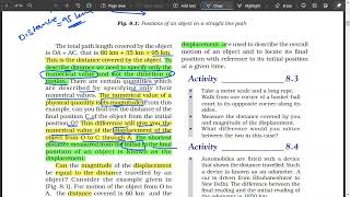 Class 9 : Chapter 8 Motion || 8.1.1 MOTION ALONG A STRAIGHT LINE