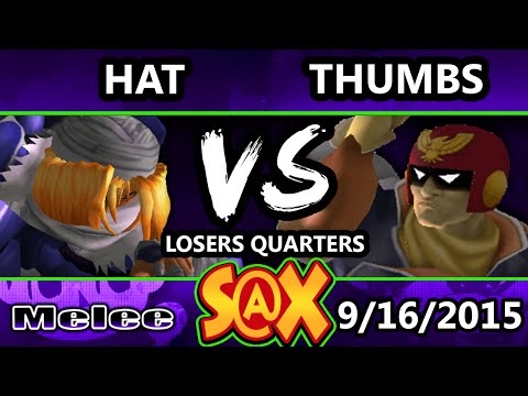 S@X 115 - ThumbsWayUp (Captain Falcon) Vs. Hat (Sheik) SSBM Losers Quarters - Smash Melee