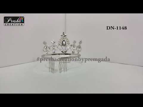 Green brass contest fashion tiara, for peagent, size: 3