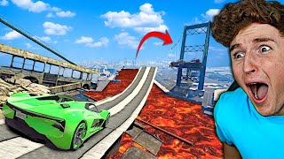 Can You Jump The IMPOSSIBLE BRIDGE GAP In GTA 5.. (Mods)