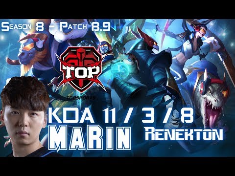 TOP MaRin RENEKTON vs ORNN Top - Patch 8.9 KR Ranked