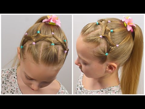 CUTE & EASY HAIRSTYLE with PIGTAILS and ELASTICS by LittleGirlHair #100 (13+)