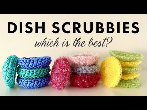 CROCHET THE BEST DISH SCRUBBY IN MINUTES | 3 DIFFERENT YARNS | YARN BEE | RED HEART | LION BRAND