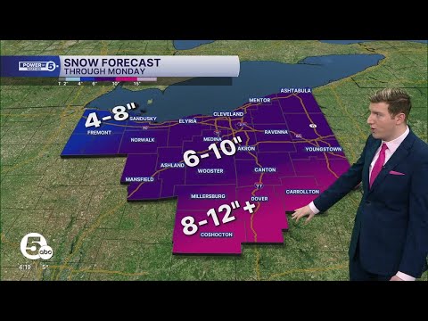 The expected winter storm snowfall in Northeast Ohio
