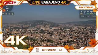 Sarajevo Live 4K | 24/7 Live Cam • City Panorama • Bosnia and Herzegovina | Pogled na Sarajevo Uživo
