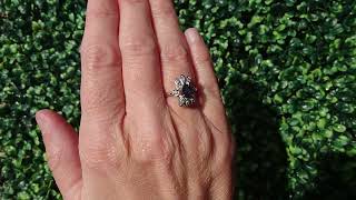 A Sapphire and Diamond Cluster ring