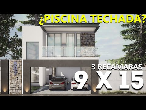 PLANO DE CASA DE 9 X 15 METROS ESTILO INDUSTRIAL HOUSE PLANS 9 X 15 METERS INDUSTRIAL STYLE