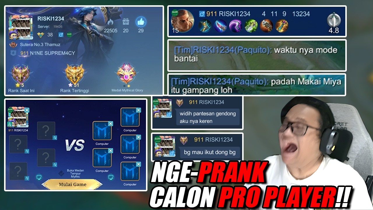 Nge PRANK calon Pro Player Masa Depan😂Kebanyakan BACOT sih😜